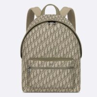 Dior Unisex CD Rider Backpack Khaki Dior Oblique Jacquard (9)