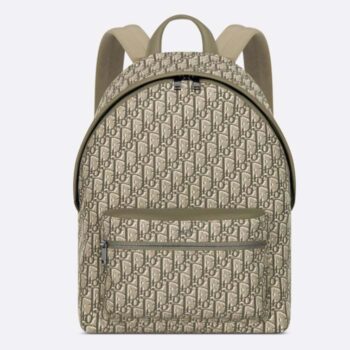 Dior Unisex CD Rider Backpack Khaki Dior Oblique Jacquard