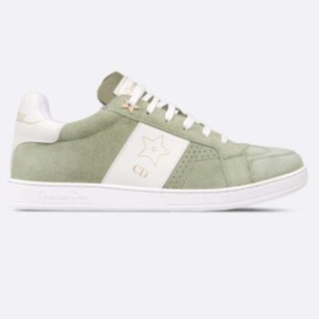 Dior Unisex Dior Star Sneaker Pastel Peyote Green Suede Calfskin and White Calfskin