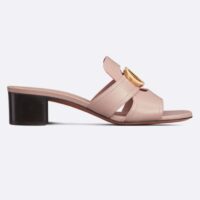 Dior Women CD 30 Montaigne Heeled Slide Powder Pink Calfskin (3)