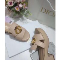 Dior Women CD 30 Montaigne Heeled Slide Powder Pink Calfskin (3)