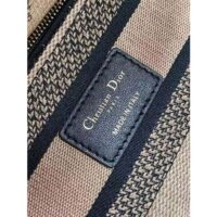 Dior Women CD Medium Lady D-Lite Bag Beige Black Toile De Jouy Soleil (7)