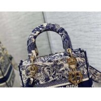 Dior Women CD Medium Lady D-Lite Bag Blue Toile De Jouy (4)