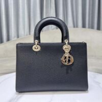 Dior Women CD Medium Lady D-Sire My ABCDior Bag Black Bull Leather (2)