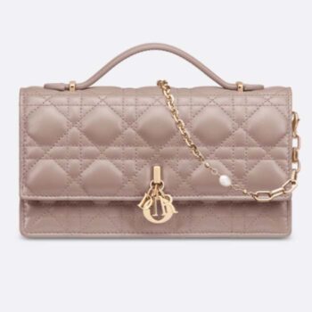 Dior Women CD My Dior Mini Bag Warm Taupe Cannage Lambskin