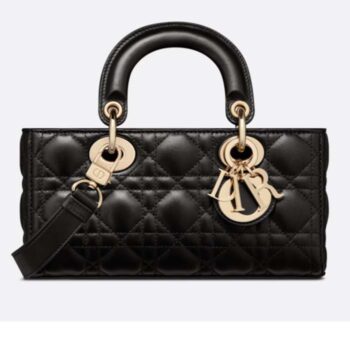 Dior Women CD Small Lady D-Joy Bag Black Cannage Lambskin