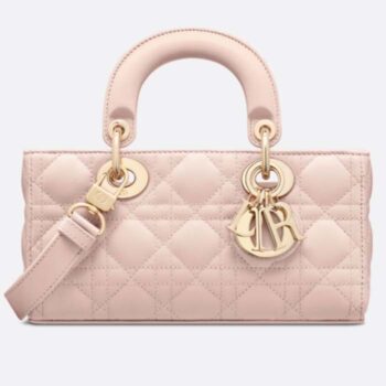 Dior Women CD Small Lady D-Joy Bag Powder Pink Cannage Lambskin