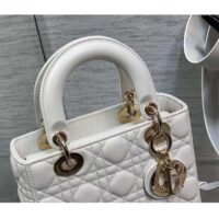 Dior Women CD Small Lady Dior Bag Latte Grained Cannage Calfskin (5)