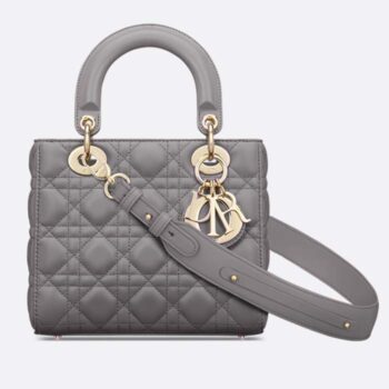 Dior Women CD Small Lady Dior My ABCDior Bag Steel Gray Cannage Lambskin