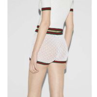 Gucci GG Women Cotton Lace Shorts Web Slip Lining Elastic Waistband (3)