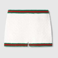 Gucci GG Women Cotton Lace Shorts Web Slip Lining Elastic Waistband