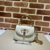 Gucci Women GG Gucci Bamboo 1947 Super Mini Bag Light Beige Leather (8)