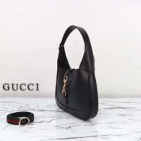 Gucci Women GG Jackie Small Shoulder Bag Black Leather Hook Closure (11)