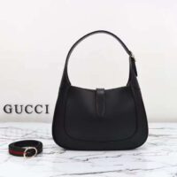 Gucci Women GG Jackie Small Shoulder Bag Black Leather Hook Closure (11)