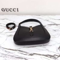 Gucci Women GG Jackie Small Shoulder Bag Black Leather Hook Closure (11)