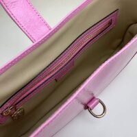 Gucci Women GG Jackie Small Shoulder Bag Pink Patent Leather Hook Closure (6)