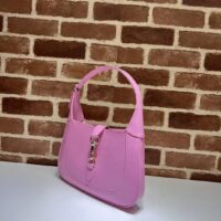 Gucci Women GG Jackie Small Shoulder Bag Pink Patent Leather Hook Closure (6)