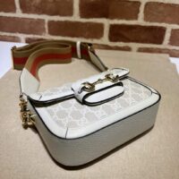 Gucci Women Gucci Horsebit 1955 GG Mini Bag Beige White GG Supreme Canvas (2)