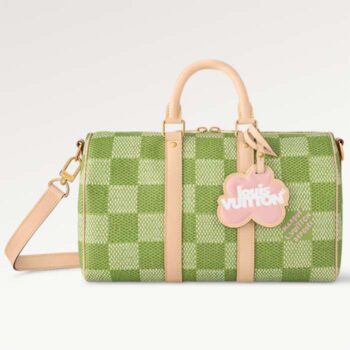 Louis Vuitton LV Unisex Keepall Bandoulière 35 Green Damier Golf Coated Canvas N40671