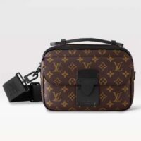 Louis Vuitton LV Unisex S Lock Messenger Monogram Macassar Coated Canvas M45806 (5)