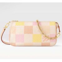 Louis Vuitton LV Women Pochette Accessoires Peach Pink Damier Coated Canvas N40642 (3)