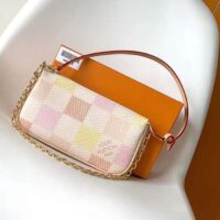 Louis Vuitton LV Women Pochette Accessoires Peach Pink Damier Coated Canvas N40642 (3)