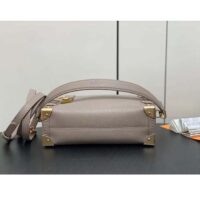 Louis Vuitton LV Women Side Trunk MM Handbag Taupe Grained Calf Leather M25072 (9)