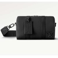 Louis Vuitton Unisex City Keepall Bag Black Aerogram Grained Calf Leather Cowhide M59255 (10)