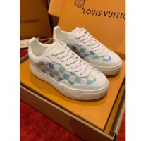 Louis Vuitton Unisex LV Groovy Sneaker Blue Patent Damier Canvas Elevated Rubber 1ACUFH (7)