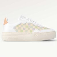 Louis Vuitton Unisex LV Groovy Sneaker Blue Patent Damier Canvas Elevated Rubber 1ACUFH (7)