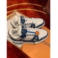 Louis Vuitton Unisex LV Trainer Sneaker Blue Calf Leather Monogram Denim 1AC2AR (4)