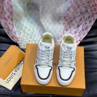 Louis Vuitton Unisex LV Trainer Sneaker White Monogram-Embossed Calf Leather 1ACR5K (10)