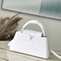 Louis Vuitton Women LV Capucines East-West Mini Optic White Calfskin M23956 (6)