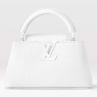 Louis Vuitton Women LV Capucines East-West Mini Optic White Calfskin M23956 (6)