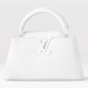 Louis Vuitton Women LV Capucines East-West Mini Optic White Calfskin M23956