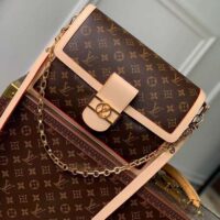 Louis Vuitton Women LV Dauphine Soft GM Brown Monogram Coated Canvas M47149 (8)