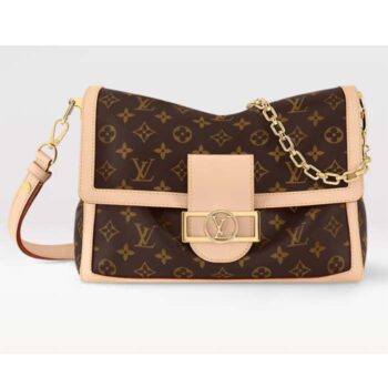 Louis Vuitton Women LV Dauphine Soft GM Brown Monogram Coated Canvas M47149