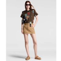 Louis Vuitton Women LV Flight Mode Elysee Palace T-Shirt Cotton Dark Brown 1A (2)