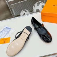 Louis Vuitton Women Romy Flat Ballerina Black Lambskin Leather LV Twist 1ACUKM (9)