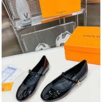 Louis Vuitton Women Romy Flat Ballerina Black Lambskin Leather LV Twist 1ACUKM (9)