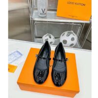 Louis Vuitton Women Romy Flat Ballerina Black Lambskin Leather LV Twist 1ACUKM (9)