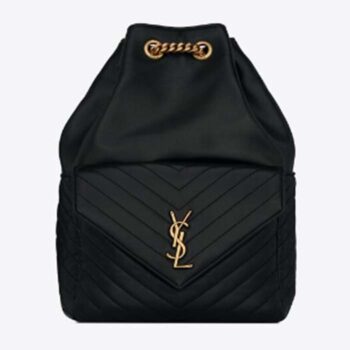 Saint Laurent YSL Women Joe Backpack Lambskin Black Leather