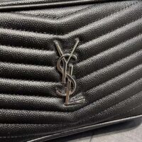 Saint Laurent YSL Women Mini Lou Quilted Leather Black Silver Zip Closure (11)