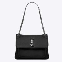 Saint Laurent YSL Women Niki Medium Grained Lamnskin Black (2)