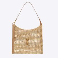 Saint Laurent YSL Women Oxalis Bag Raffia Viscose Beige Brass (11)