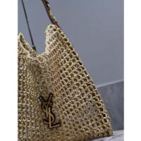 Saint Laurent YSL Women Oxalis Bag Raffia Viscose Beige Brass (11)