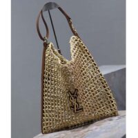 Saint Laurent YSL Women Oxalis Bag Raffia Viscose Beige Brass (11)