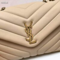 Saint Laurent YSL Women Toy Loulou Quilted Leather Beige Calfskin Leather Brass (5)
