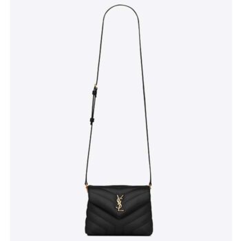 Saint Laurent YSL Women Toy Loulou Quilted Leather Black Calfskin Leather Gold