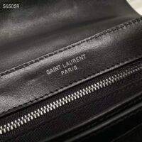 Saint Laurent YSL Women Toy Loulou Quilted Leather Black Calfskin Leather Silver (6)